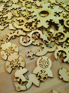 lasercut wood Orgo pieces